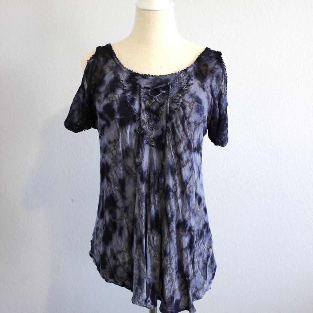 Advance Apparels Boho Tunic Blouse with Tassels and Cold Shoulder Free Size